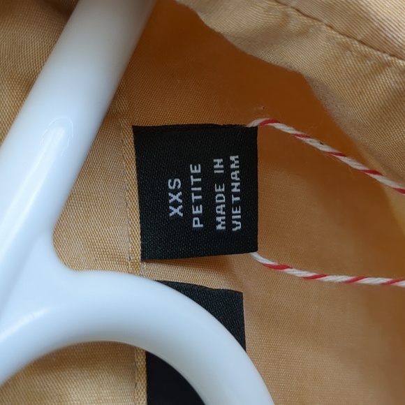 NWT New York and Company XXS Petite Button Up Orange Shirt Roll Tab Sleeves - Picture 8 of 16